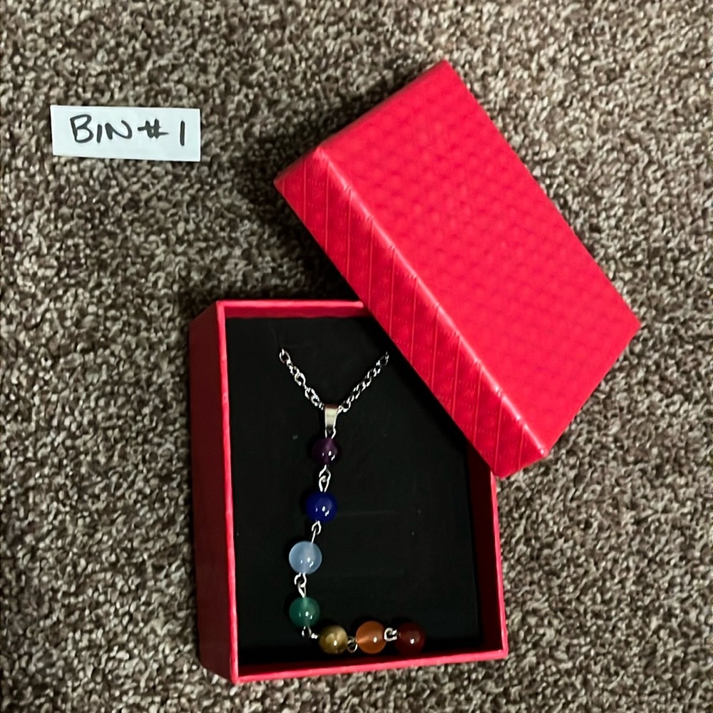 2/$30 Chakra crystal necklaces (new with box)